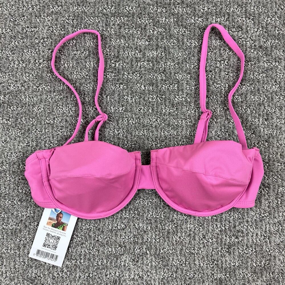 Liberty And Justice Bikini Top Womens Medium Pink Underwire Swim Beach Travel
